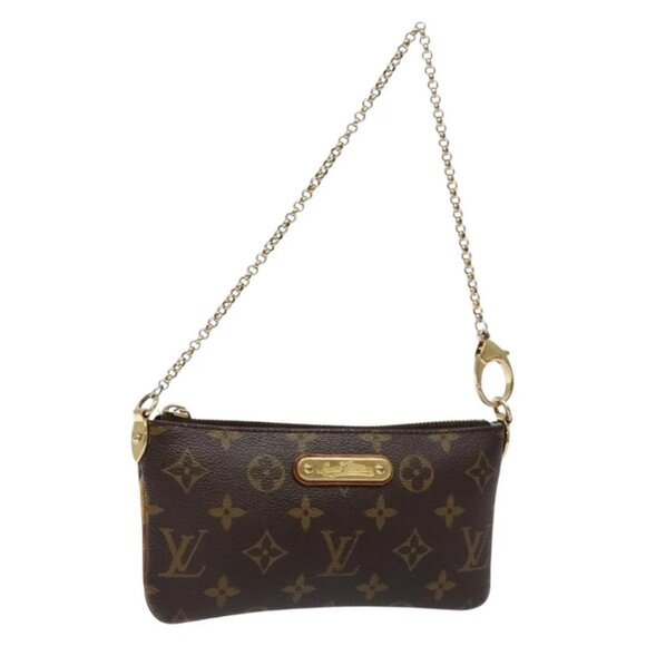 LOUIS VUITTON Monogram Chain Pochette Mila MM Accessory Pouch M60094 Auth 129774 - Picture 1 of 16